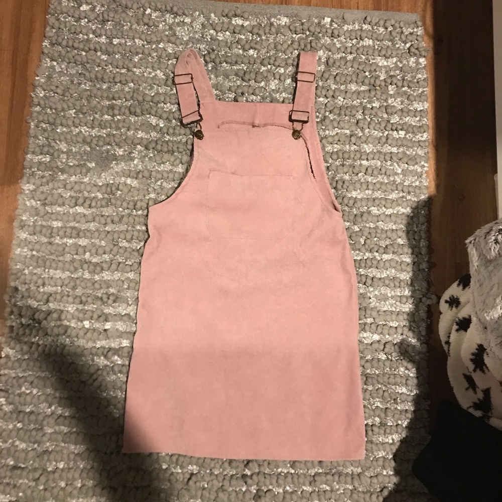 Pink overalls dress